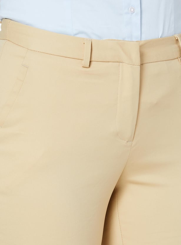 ALLEN SOLLY Solid Tapered Trousers