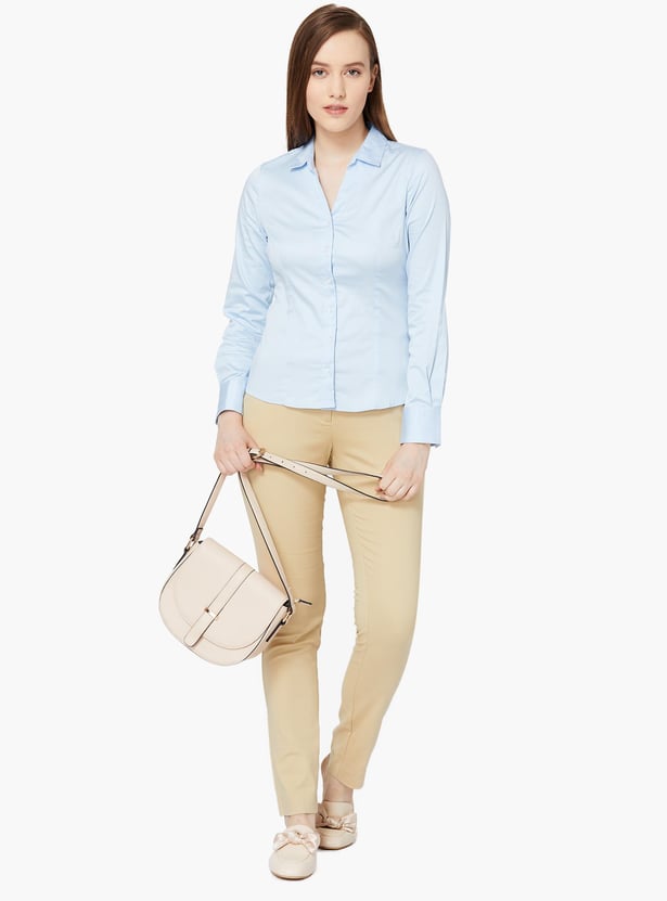 ALLEN SOLLY Solid Tapered Trousers
