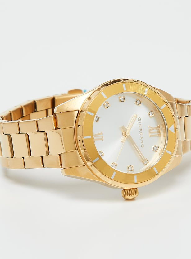 GIORDANO Crystal Encrusted Metal Strap Women's Wristwatch-2931-55