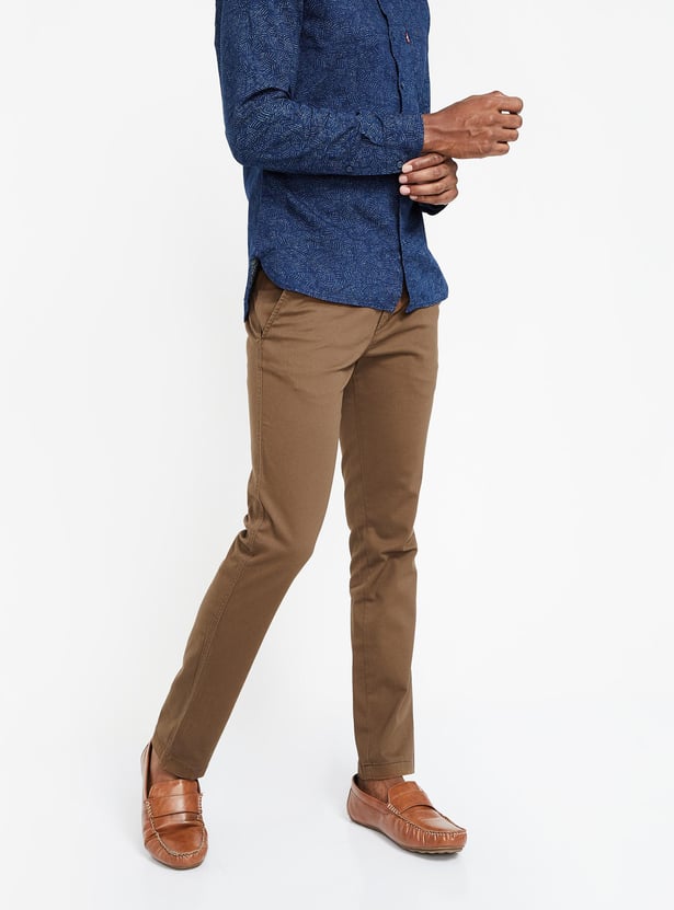 CODE Solid Flat-Front Chinos