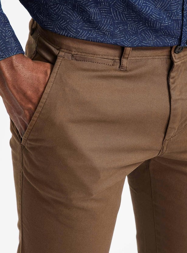 CODE Solid Flat-Front Chinos