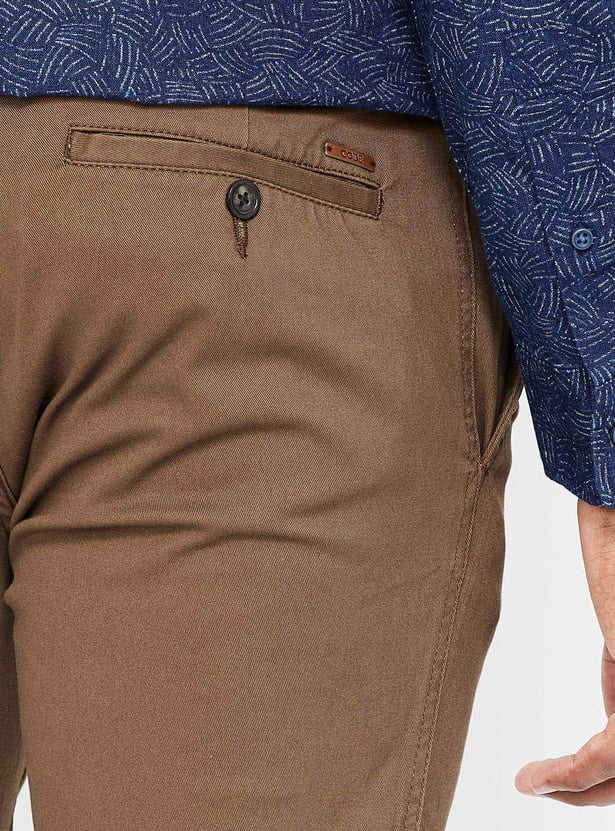 CODE Solid Flat-Front Chinos