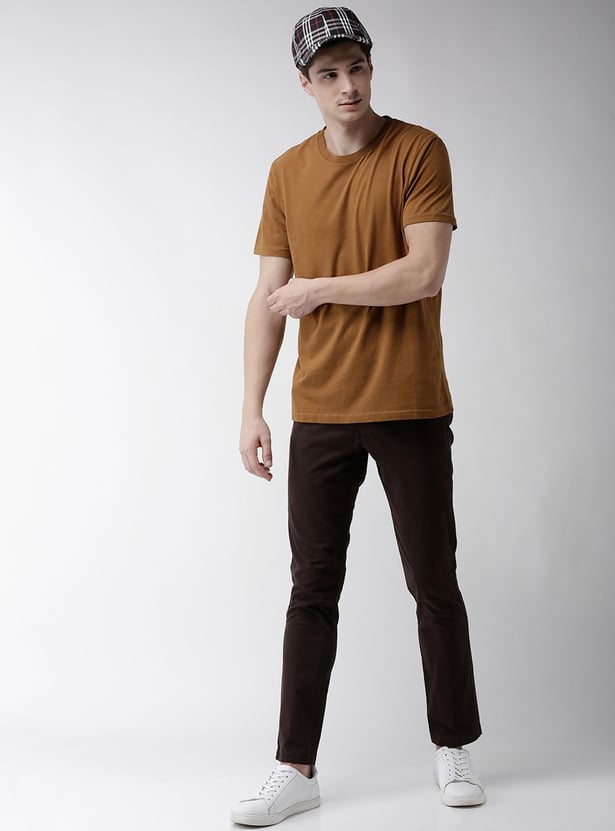 CELIO Men Solid Regular Fit Casual Trousers