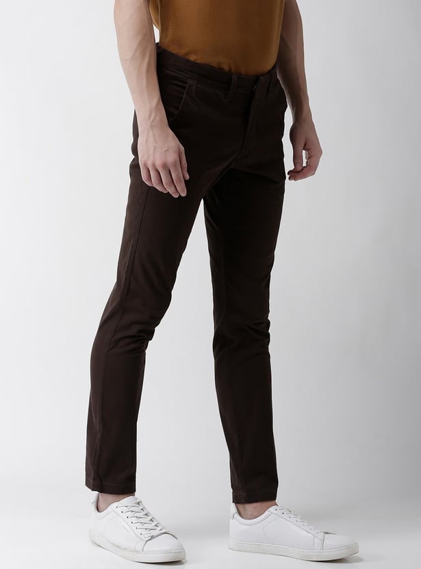 CELIO Men Solid Regular Fit Casual Trousers