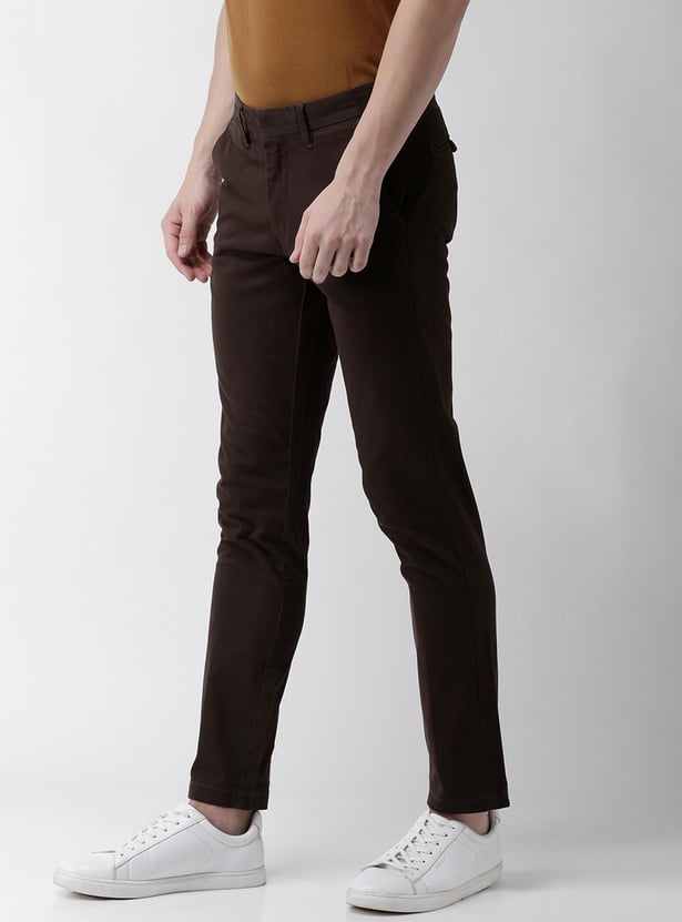 CELIO Men Solid Regular Fit Casual Trousers