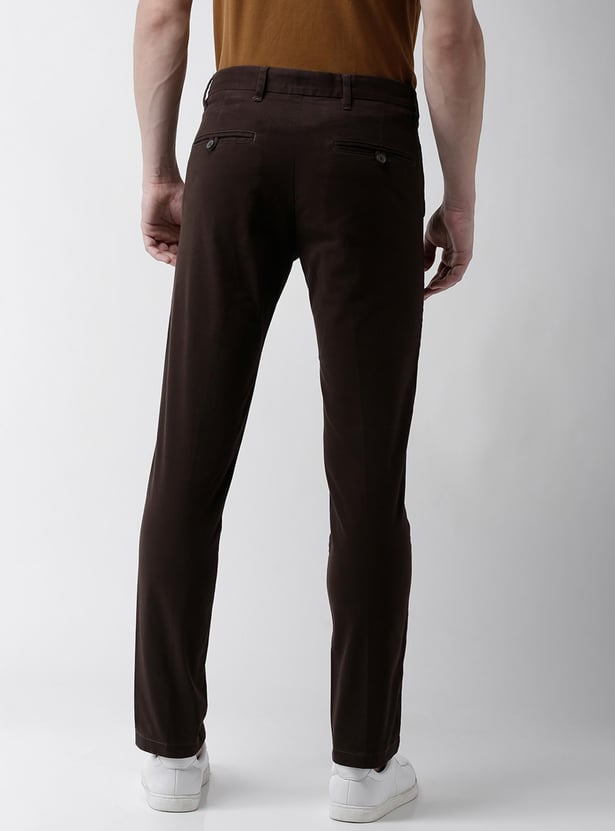 CELIO Men Solid Regular Fit Casual Trousers