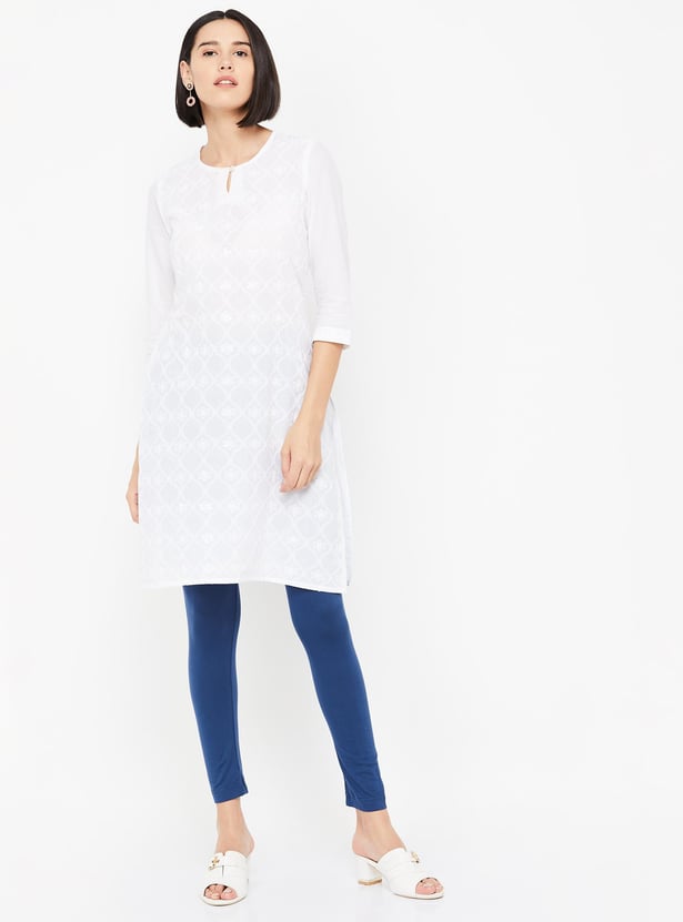 BIBA Solid Knitted Churidar