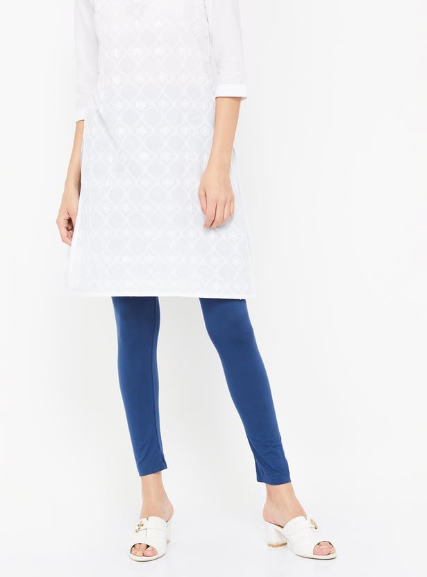 BIBA Solid Knitted Churidar