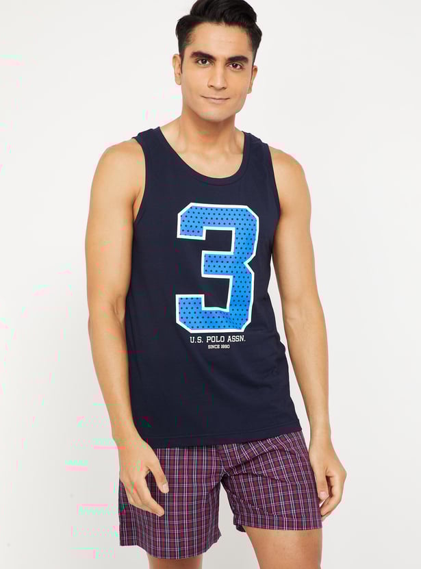 U.S. POLO ASSN. Typographic Print Cotton Vests