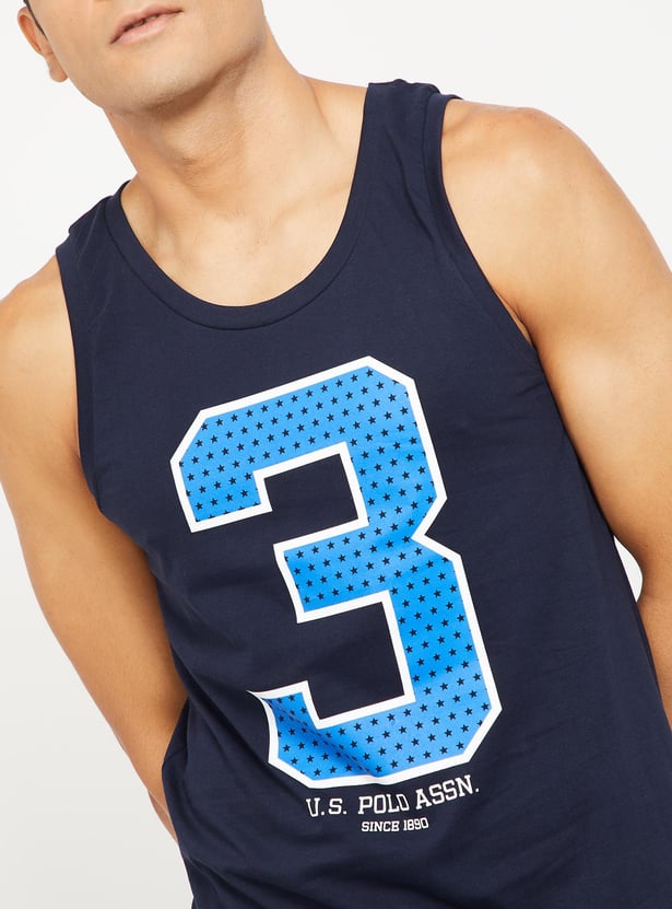 U.S. POLO ASSN. Typographic Print Cotton Vests