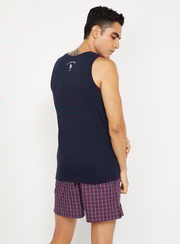U.S. POLO ASSN. Typographic Print Cotton Vests