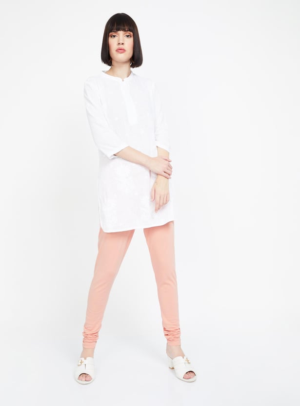 BIBA Solid Skinny Elasticated Churidar