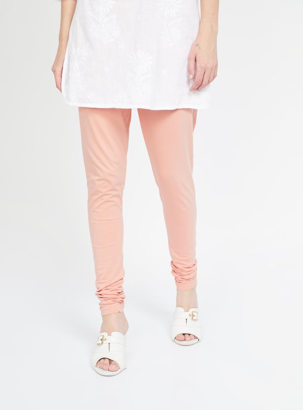 BIBA Solid Skinny Elasticated Churidar