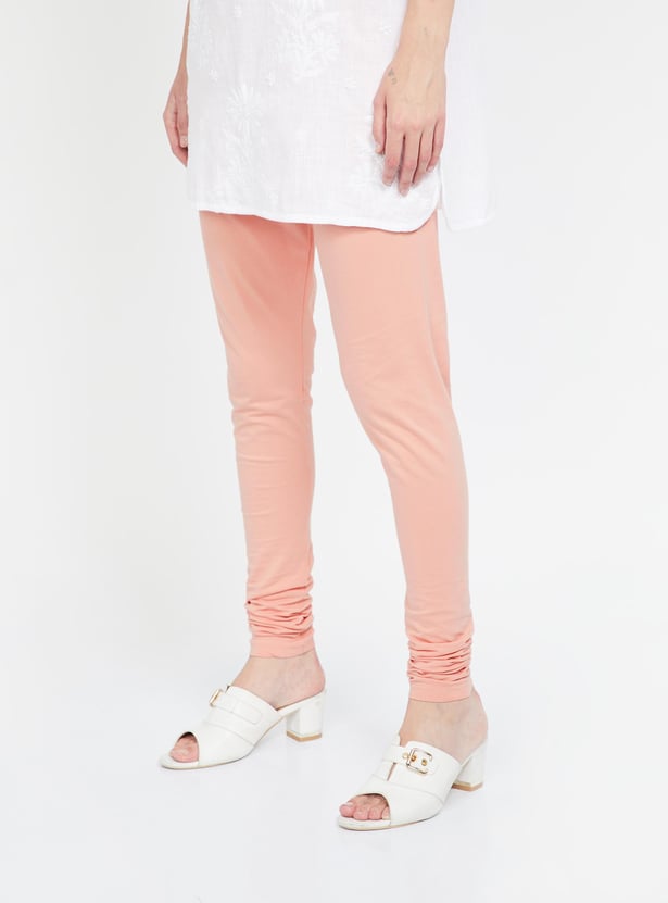 BIBA Solid Skinny Elasticated Churidar