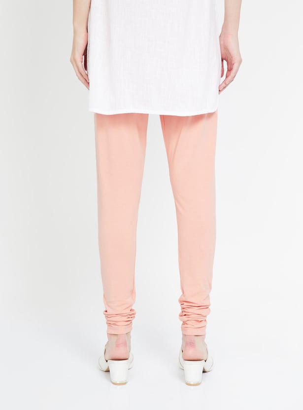 BIBA Solid Skinny Elasticated Churidar