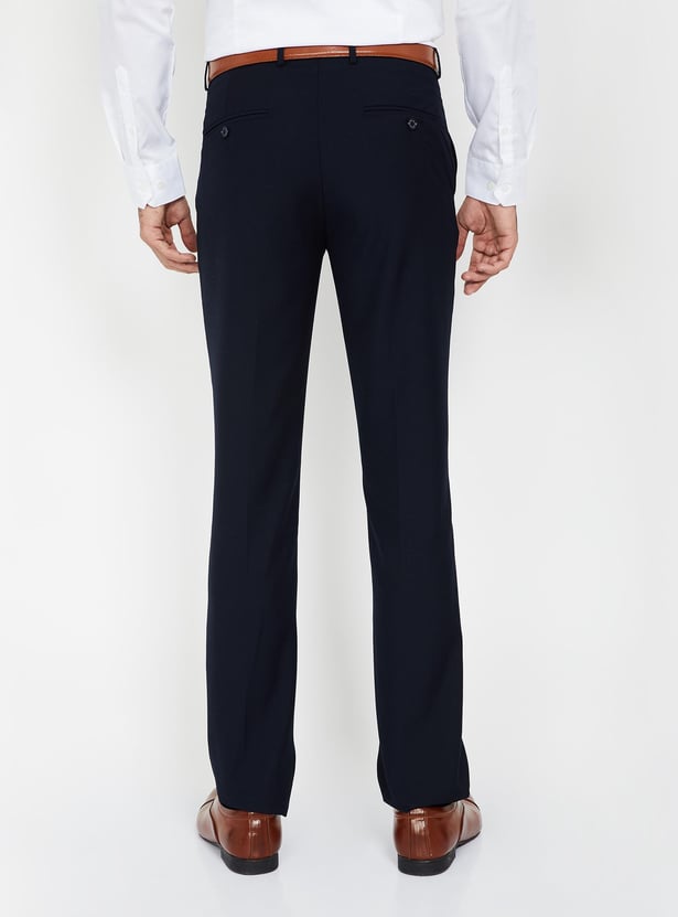 LOUIS PHILIPPE Solid Slim Fit Formal Trousers