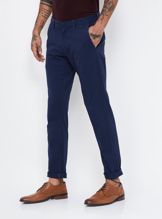 Buy U.S. POLO ASSN. Solid Slim Fit Casual Trousers from U.S. POLO ASSN ...