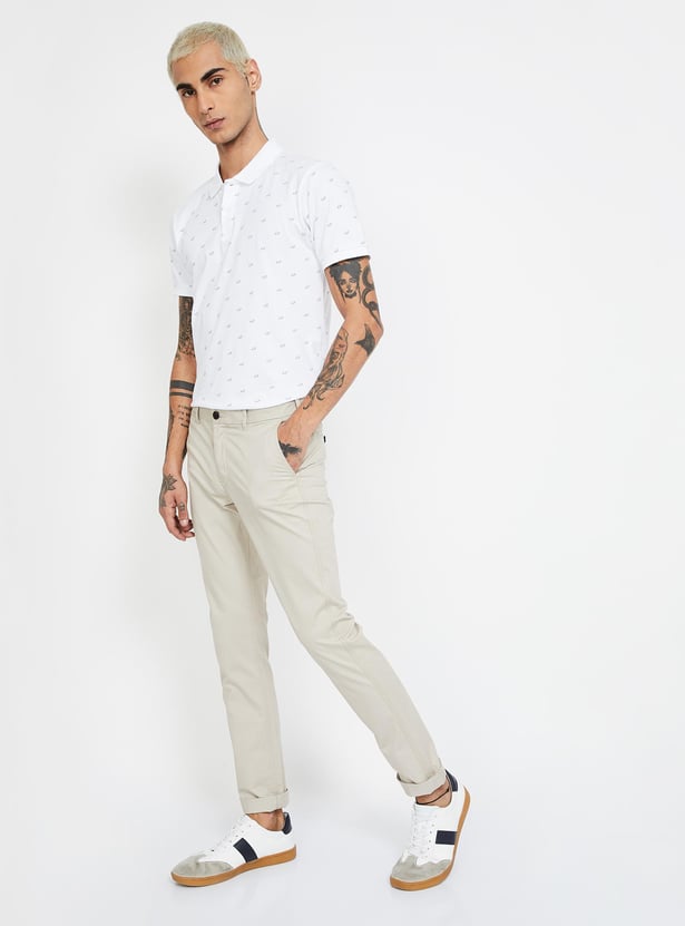 INDIAN TERRAIN Solid Slim Fit Casual Trousers