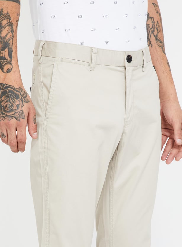 INDIAN TERRAIN Solid Slim Fit Casual Trousers