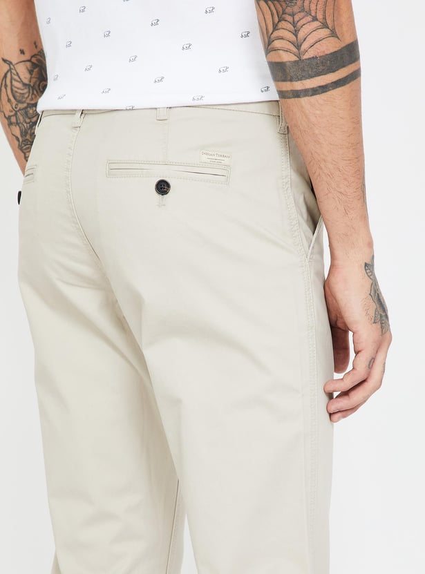 INDIAN TERRAIN Solid Slim Fit Casual Trousers