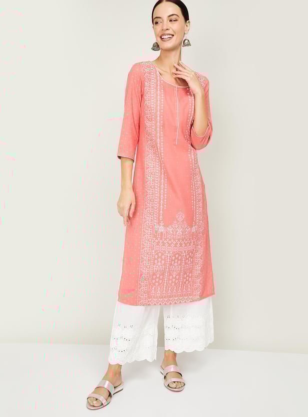 AURELIA Women Printed Straight Kurta