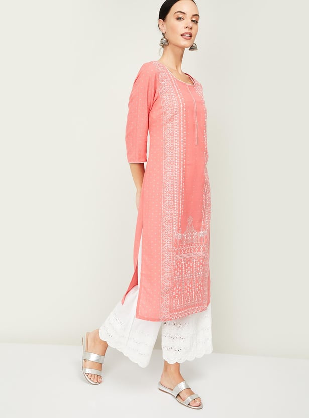 AURELIA Women Printed Straight Kurta