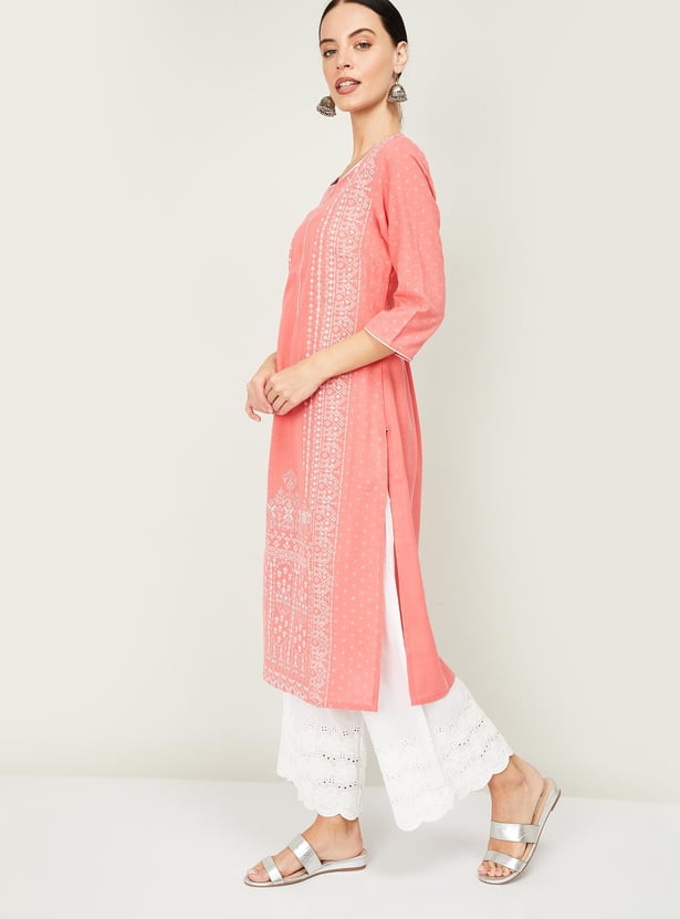 AURELIA Women Printed Straight Kurta