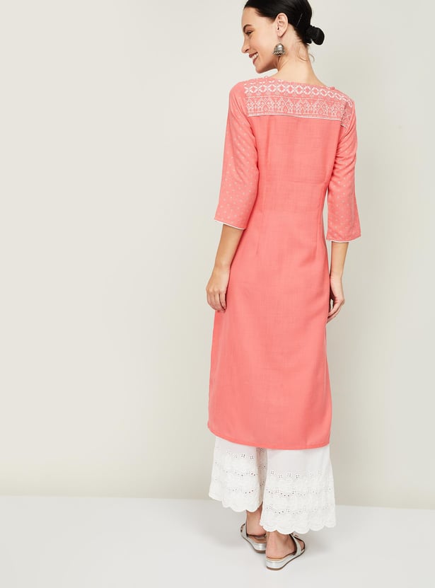 AURELIA Women Printed Straight Kurta