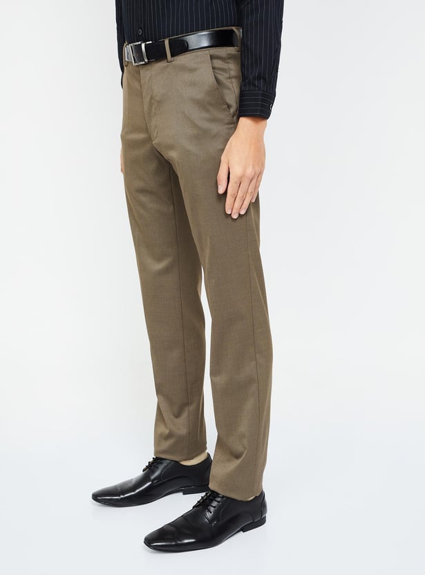 VAN HEUSEN Textured Slim Tapered Trousers