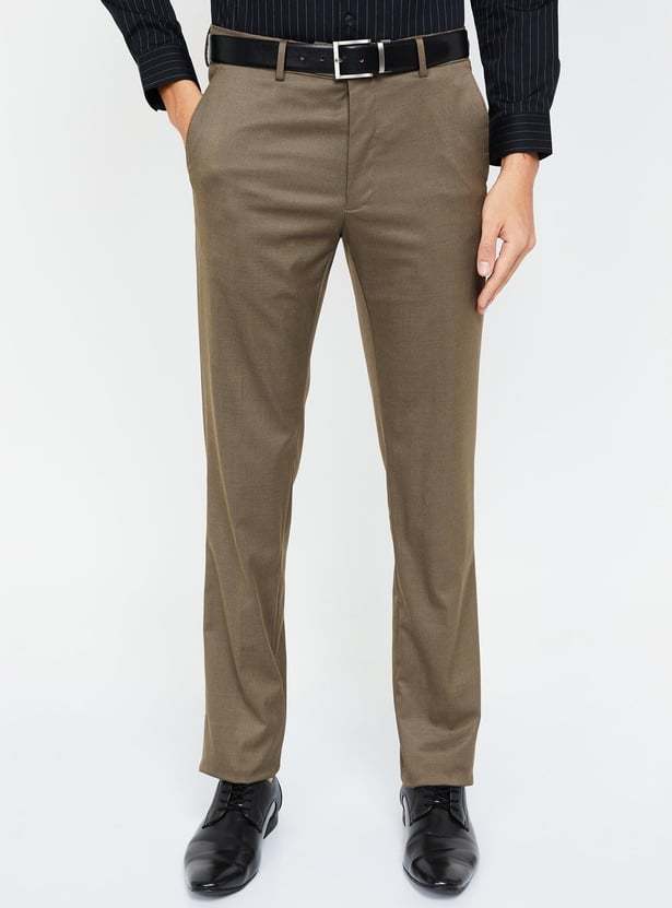 VAN HEUSEN Textured Slim Tapered Trousers