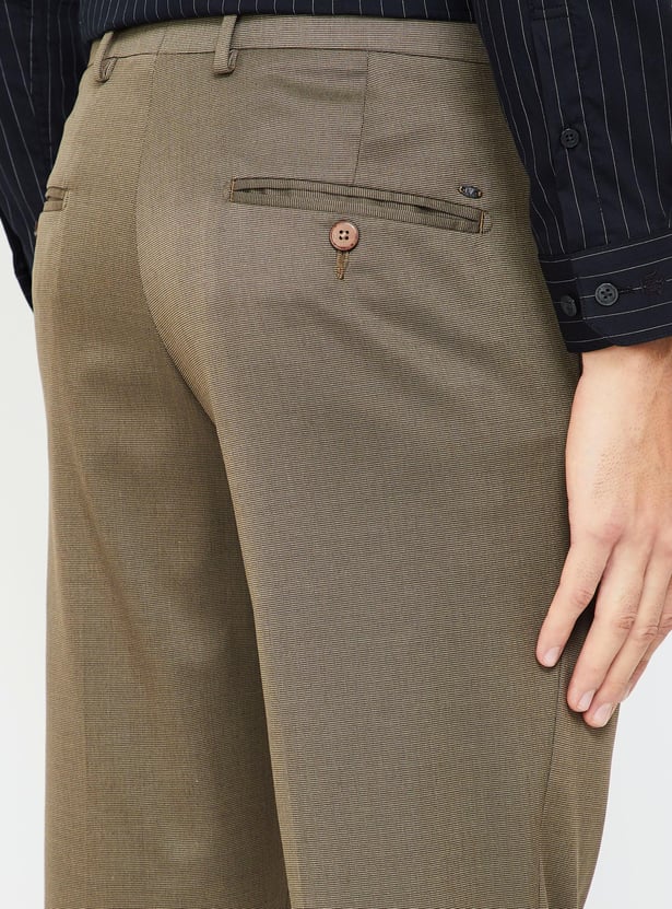 VAN HEUSEN Textured Slim Tapered Trousers