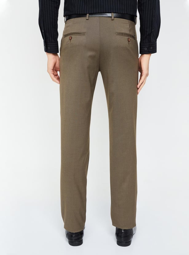 VAN HEUSEN Textured Slim Tapered Trousers
