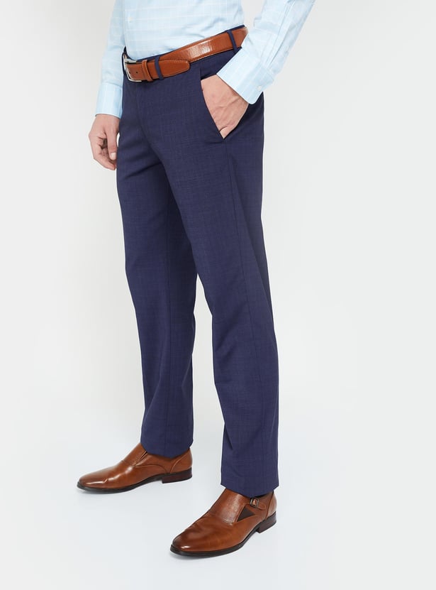 LOUIS PHILIPPE Textured Regular Fit Trousers