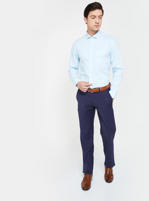 LOUIS PHILIPPE Textured Regular Fit Trousers