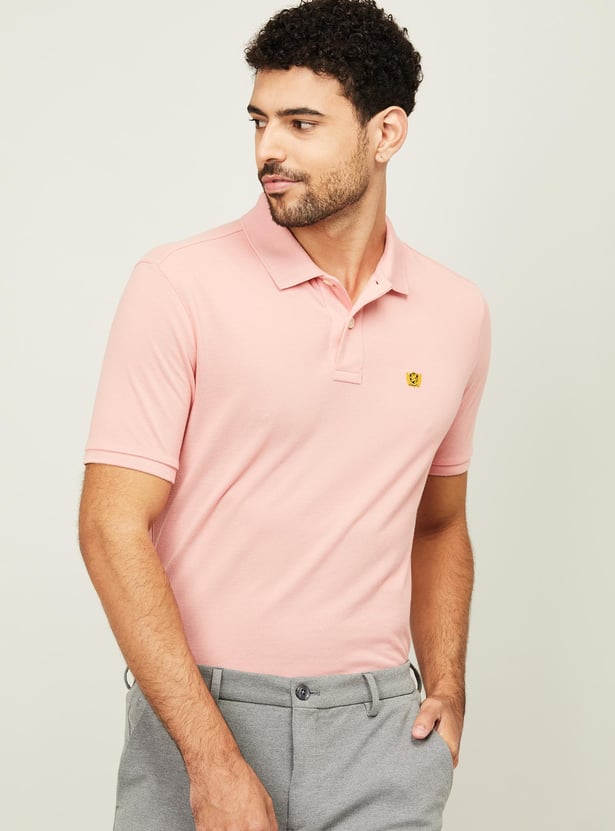 FAHRENHEIT Men Solid Half Sleeves Polo T-shirt