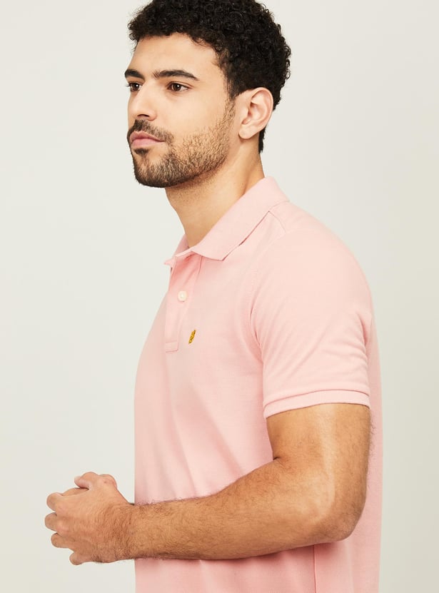 FAHRENHEIT Men Solid Half Sleeves Polo T-shirt