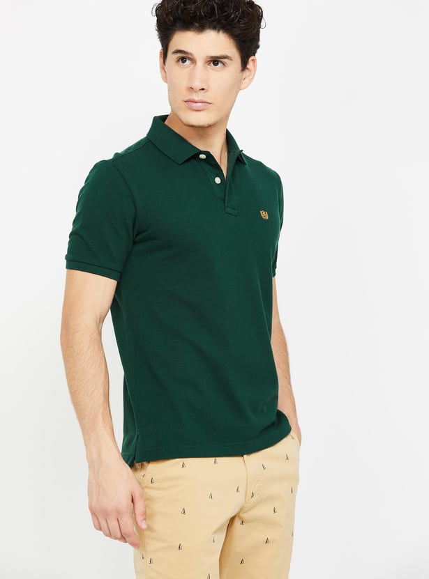 FAHRENHEIT Solid Slim Fit Polo T-shirt