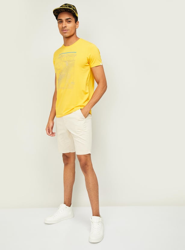 T-BASE Men Solid Regular Fit Woven Shorts