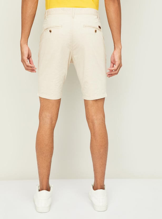 T-BASE Men Solid Regular Fit Woven Shorts