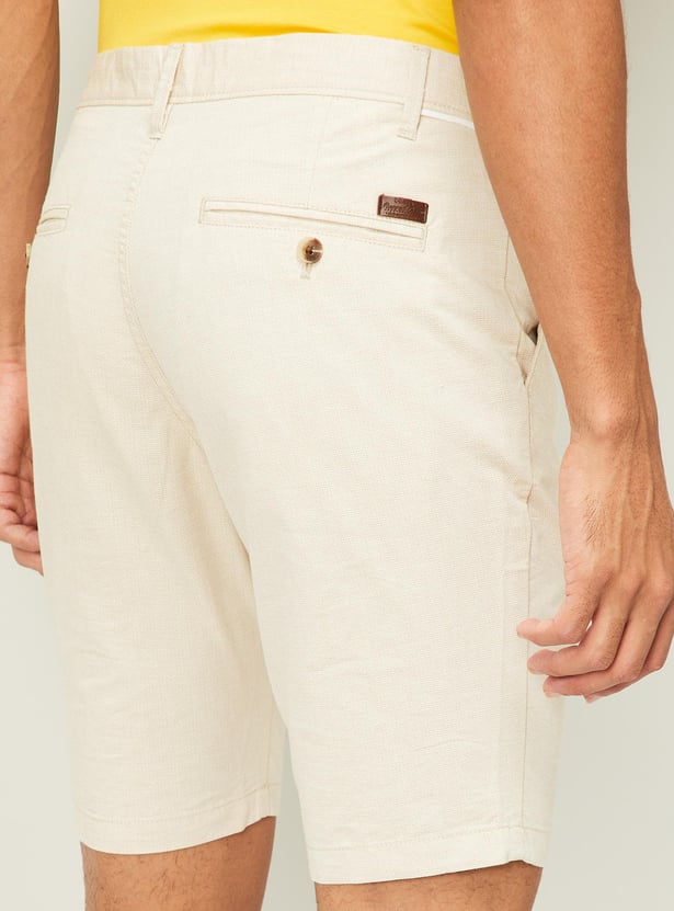 T-BASE Men Solid Regular Fit Woven Shorts