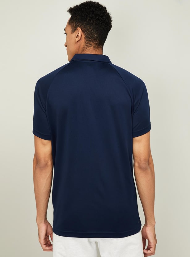 ADIDAS Men Striped Regular Fit Polo T-shirt