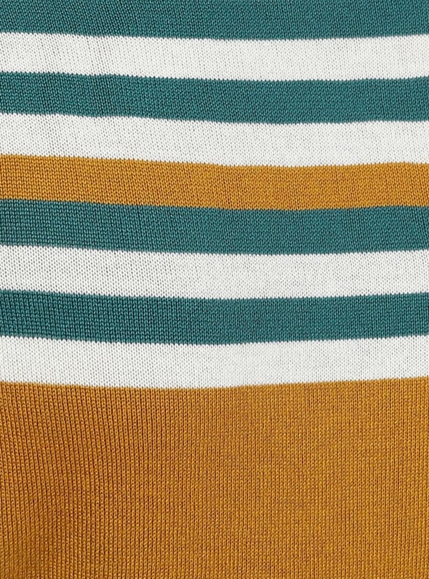 VAN HEUSEN Women Striped Round Neck Top