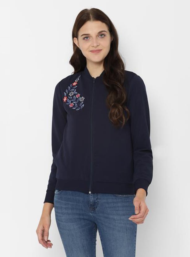 ALLEN SOLLY Women Printed Collared Sweatshirt