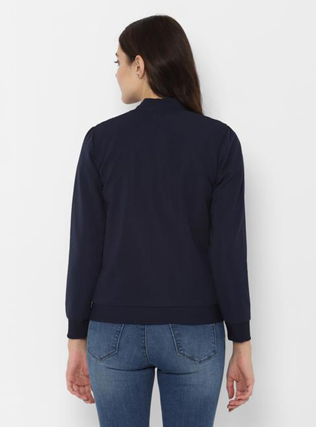 ALLEN SOLLY Women Printed Collared Sweatshirt