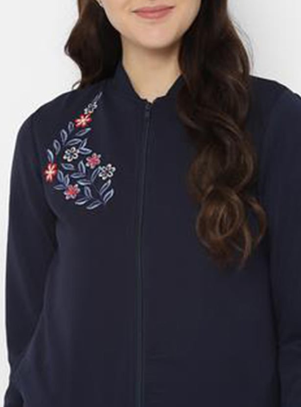 ALLEN SOLLY Women Printed Collared Sweatshirt