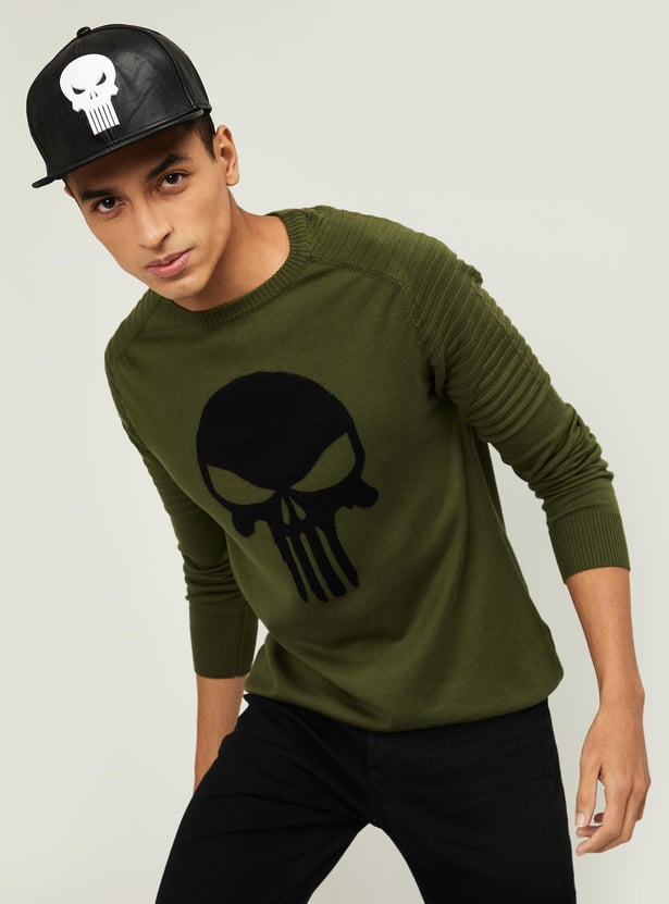 Buy FREE AUTHORITY Men The Punisher Print Sweater from Free