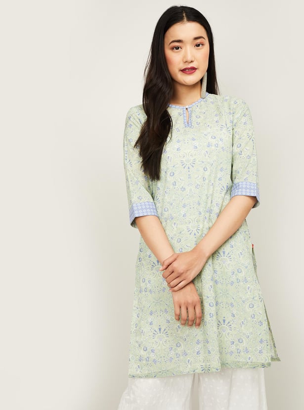 W Women Printed Round Neck Kurta