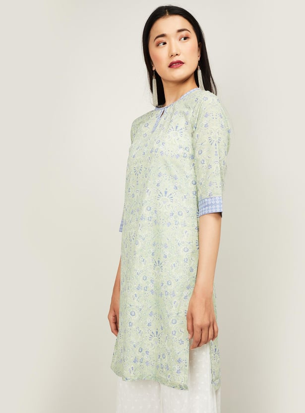 W Women Printed Round Neck Kurta