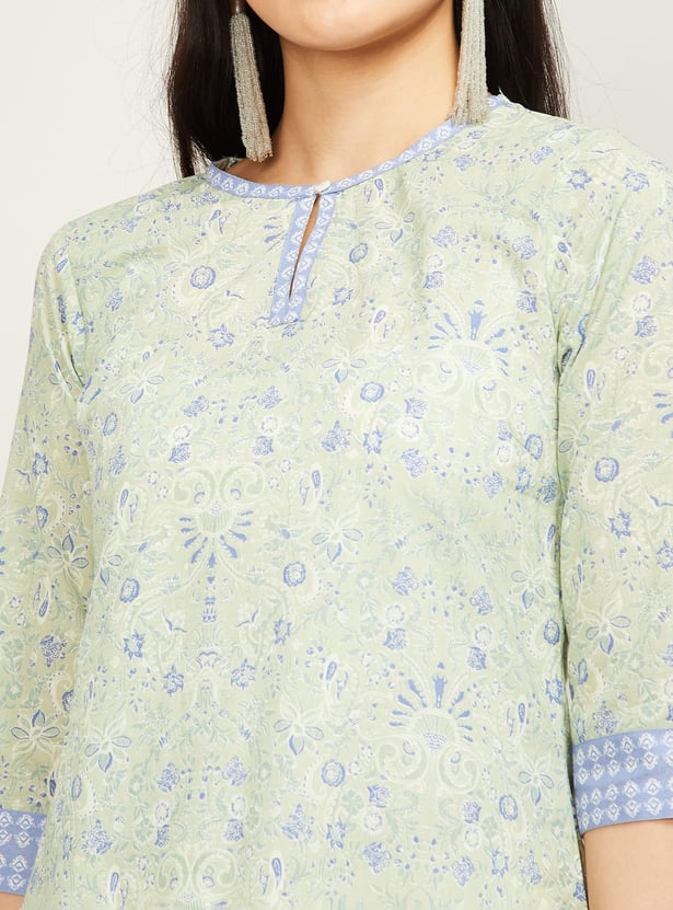 W Women Printed Round Neck Kurta