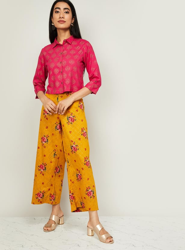 BIBA Women Floral Print Ankle-Length Palazzo Pants